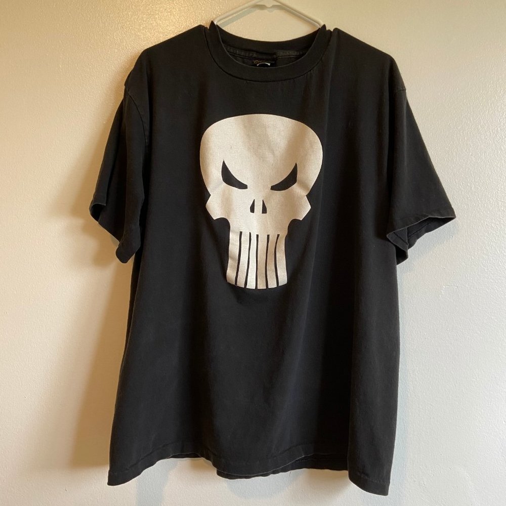 Vintage 1999 The Punisher T-Shirt Mens XL Black Marvel Comics Skull Changes 90s
